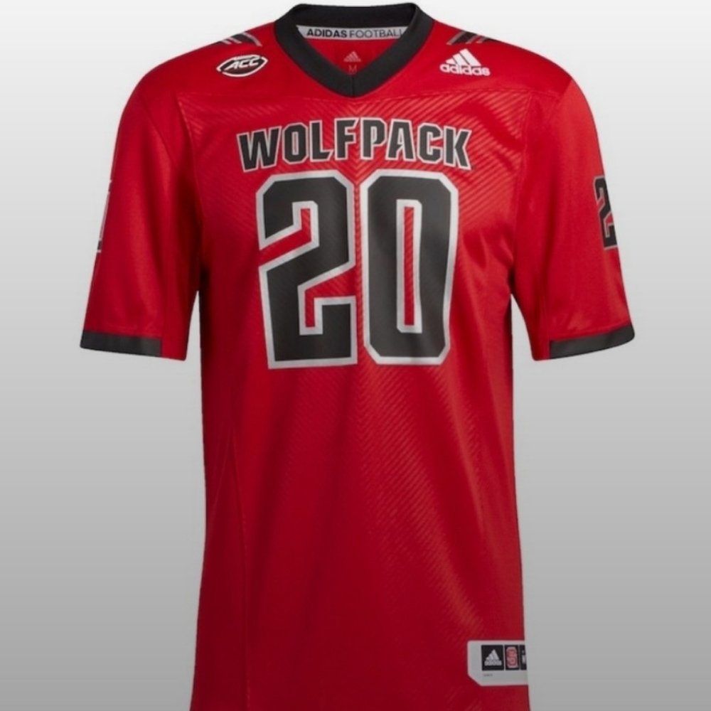 Adidas #20 Red NC State Wolfpack Football Jersey